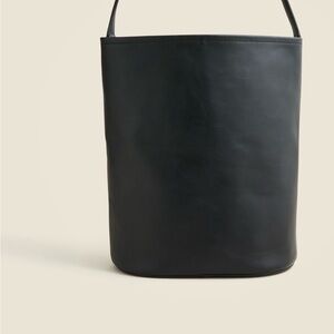 J. Crew Black Leather Bucket Bag